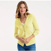 Lands' End Women's CashTouch V-Neck Cardigan in Yellow | Size: 10-12