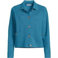 Lands' End Women's Cropped Sweater Blazer in Blue | Size: 10-12