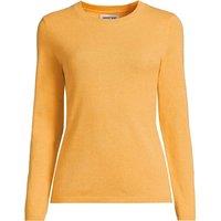 Lands' End Women's Crew Neck Cashmere Jumper in Gold | Size: 8