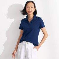 Lands' End Women's Petite Short Sleeve Supima Polo Shirt in Dark Navy | Size: XS