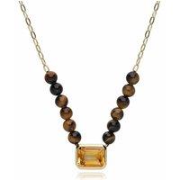 Gemondo Women's ECFEW Unifier Citrine & Tiger's Eye Chain Necklace In Sterling Silver in Orange | Size: 18 inches