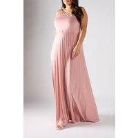Shnoo Women's Pleated Maxi Dress in Pink | Size: 18