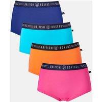 British Boxers Women's 'Lucky Dip' Four Pack of Hipster Briefs | Size: Medium