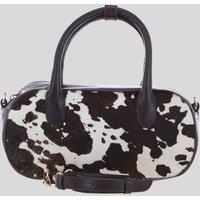 Brampton London Women's Real Hair-On Leather Mini Bowler Handbag