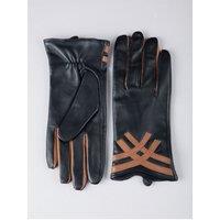 Lakeland Leather Women's 'Devoke' Contrasting Leather Gloves in Black | Size: XL