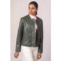 Lakeland Leather Women's 'Keisley' Leather Jacket in Green | Size: 12