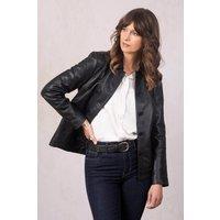 Lakeland Leather Women's 'Borrowdale' Collared Leather Jacket in Black | Size: 12