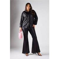 Shnoo Women's Collared Long-Sleeve Shirt in Black | Size: 18