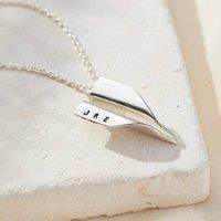 Posh Totty Designs Women's Sterling Silver Personalised Paper Plane Necklace