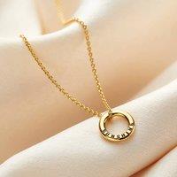 Posh Totty Designs Women's Yellow Gold Personalised Micro Message Necklace