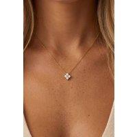 MUCHV Women's Moissanite Flower Necklace in 18k Gold or Silver