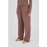 Cernucci Women's Soft Touch Double Stripe Wide Leg Trouser - Chocolate in Brown | Size: XS