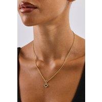 Cernucci Women's Chocolate Double Motif Necklace - 10mm in Metallic Gold | Size: 18 inches
