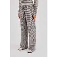 Cernucci Women's Stripe Soft Touch Button Detail Wide Leg Jogger - Grey | Size: XS