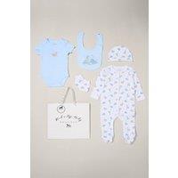 Rock a Bye Baby Boy's Cotton 5-Piece Baby Gift Set in Blue | Size: Newborn
