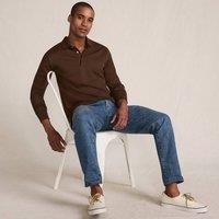 Lands' End Men's Long Sleeve Supima Polo Shirt, Traditional Fit in Dark Brown | Size: 2XL