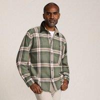Lands' End Men's Flannel Shirt with Corduroy Collar in Olive | Size: Large