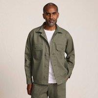 Lands' End Men's Herringbone Utility Shacket in Khaki | Size: Medium