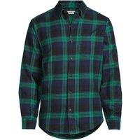 Lands' End Men's Tall Flagship Classic Fit Flannel Shirt in Green | Size: Medium