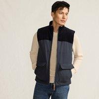 Lands' End Men's Quilted Mixed Media Gilet in Navy | Size: Small