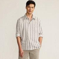 Lands' End Men's Mens Long Sleeve Linen/Cotton Shirt in Light Sand | Size: Medium