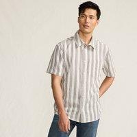 Lands' End Men's Short Sleeve Linen/Cotton Shirt in Beige | Size: Small