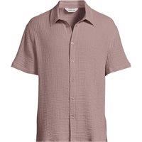 Lands' End Men's Short Sleeve Double Cloth Shirt in Mauve | Size: Medium