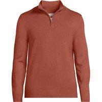 Lands' End Men's CashTouch Fine Knit Quarter Zip Jumper in Terracotta | Size: 2XL