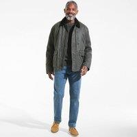 Lands' End Men's Corduroy Collar Waxed Jacket in Dark Grey | Size: Large