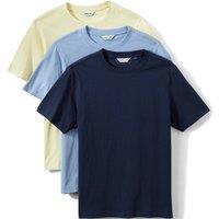 Lands' End Men's Pure Cotton Crew Neck T-Shirt - 3 Pack in Navy | Size: Large