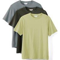 Lands' End Men's Pure Cotton Crew Neck T-Shirt - 3 Pack in Light Green | Size: Large