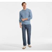 Lands' End Men's Pure Merino Wool Crew Neck Jumper in Blue | Size: Medium