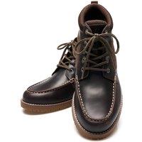 Lands' End Men's Leather Lace-Up Lug Boots in Dark Brown | Size: 8