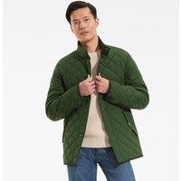 Lands' End Men's Diamond Quilted Cord Trimmed FeatherFree Jacket in Green | Size: Small