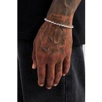 Cernucci Men's Mixed Square Stone Tennis Bracelet - 3mm in Metallic Silver | Size: 8 inches