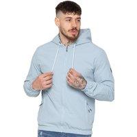 Enzo Men's Hooded Windbreaker Jacket in Light Blue | Size: XL