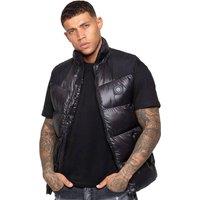 Enzo Men's Regular Fit Puffer Gilet in Black | Size: XL