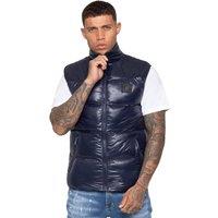 Enzo Men's Regular Fit Puffer Gilet in Navy | Size: Medium