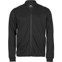 TEE JAYS Men's Full Zip Athletic Cardigan in Black | Size: Large