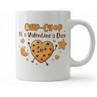 Dyzi It's Valentine's Day Chip-Chop Printed Mug Valentine's Day Gift in White