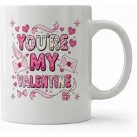 Dyzi You're My Valentine Printed Ceramic Mug Valentine's Day Gift in White