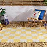 Furn Checkerboard Outdoor Rug in Yellow | Size: 120 cm x 180 cm