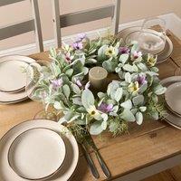 OHS Artificial Flower Wreath Door Wall Home Party Table Decorations Winter Spring in Pink