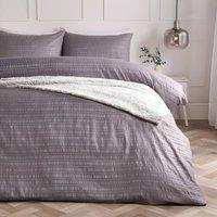 OHS Embossed Bedding Set Textured Duvet Cover with Pillowcase in Grey | Size: Super King