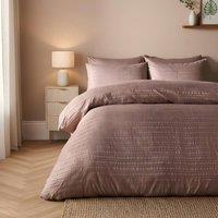 OHS Embossed Bedding Set Textured Duvet Cover with Pillowcase in Bronze | Size: King