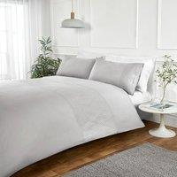 Rapport Home Nova Pinsonic Polyester Luxury Duvet Cover Set with Pillowcase in Grey | Size: Double