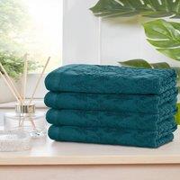Rapport Home Versailles Jacquard Cotton Face, Hand, Bath Towels & Sheet Set in Teal | Size: Bath Sheet