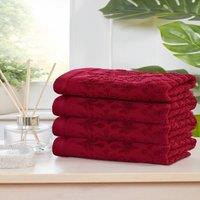 Rapport Home Versailles Jacquard Cotton Face, Hand, Bath Towels & Sheet Set in Red | Size: Bath Sheet