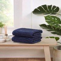 Rapport Home Safari Pure Cotton Face, Hand, Bath Towel & Bath Sheet Set in Blue