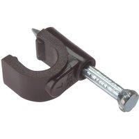 Forgefix Cable Clip Round Coax Brown 6-7Mm Box 100